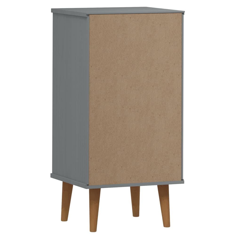 Commode MOLDE Gris 40x35x82 cm Bois de pin massif