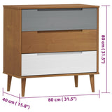 Commode MOLDE Marron 80x40x80 cm Bois de pin solide