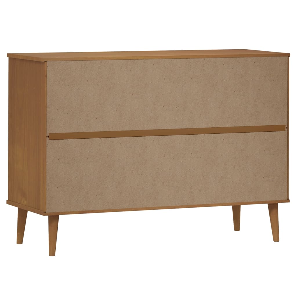 Commode MOLDE Marron 113x40x80 cm Bois de pin massif