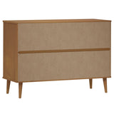 Commode MOLDE Marron 113x40x80 cm Bois de pin massif