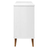 Commode MOLDE Blanc 113x40x80 cm Bois de pin massif