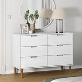 Commode MOLDE Blanc 113x40x80 cm Bois de pin massif