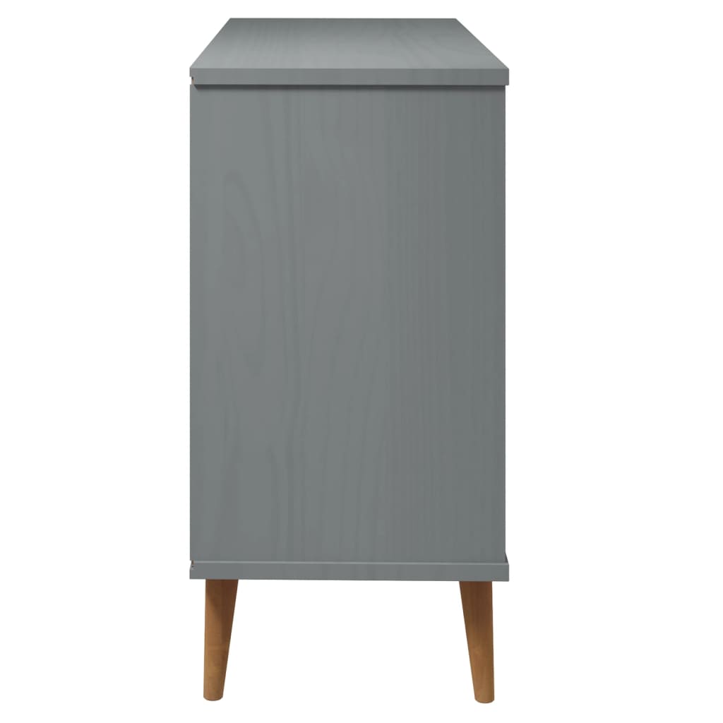 Commode MOLDE Gris 113x40x80 cm Bois de pin massif