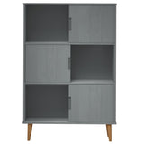 Bibliothèque MOLDE Gris 90x35x133,5 cm Bois massif de pin