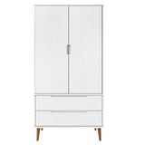 Garde-robe MOLDE Blanc 90x55x175 cm Bois massif de pin