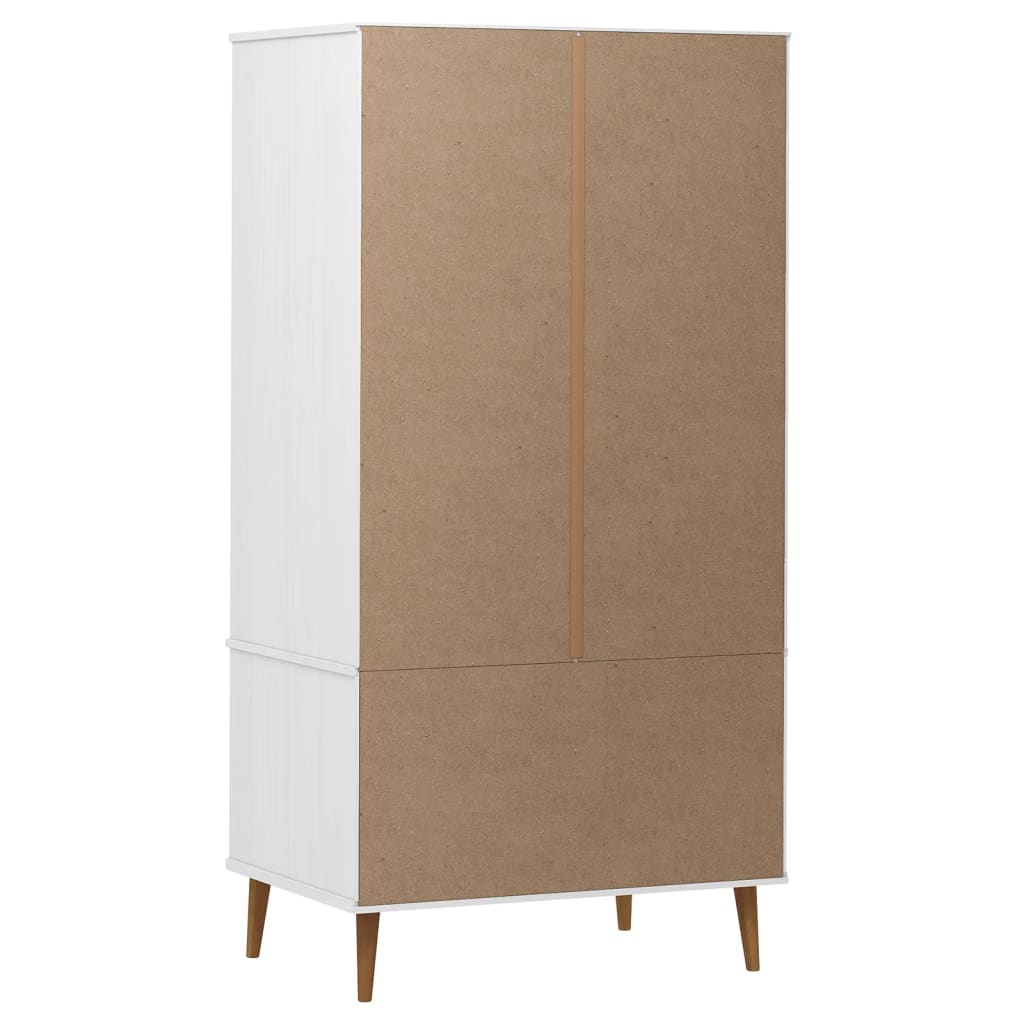 Garde-robe MOLDE Blanc 90x55x175 cm Bois massif de pin