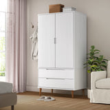 Garde-robe MOLDE Blanc 90x55x175 cm Bois massif de pin