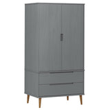 Garde-robe MOLDE Gris 90x55x175 cm Bois massif de pin