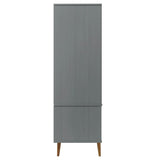 Garde-robe MOLDE Gris 90x55x175 cm Bois massif de pin