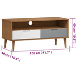 Meuble TV MOLDE Marron 106x40x49 cm Bois de pin massif