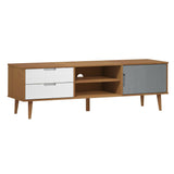 Meuble TV MOLDE Marron 158x40x49 cm Bois de pin massif