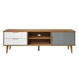 Meuble TV MOLDE Marron 158x40x49 cm Bois de pin massif