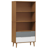 Bibliothèque MOLDE Marron 85x35x170,5 cm Bois massif de pin