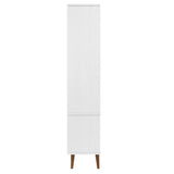 Armoire à vitrine MOLDE Blanc 90x35x175 cm Bois de pin massif