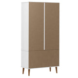 Armoire à vitrine MOLDE Blanc 90x35x175 cm Bois de pin massif