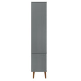 Armoire à vitrine MOLDE Gris 90x35x175 cm Bois de pin massif