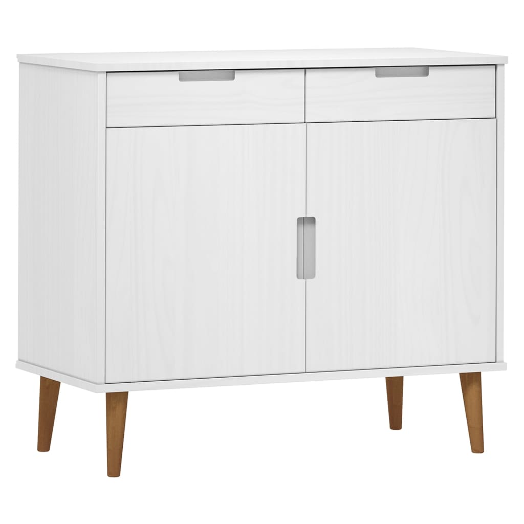 Buffet MOLDE Blanc 90x40x80 cm Bois massif de pin