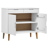 Buffet MOLDE Blanc 90x40x80 cm Bois massif de pin