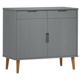 Buffet MOLDE Gris 90x40x80 cm Bois massif de pin