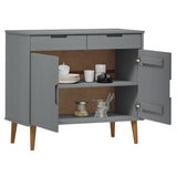 Buffet MOLDE Gris 90x40x80 cm Bois massif de pin