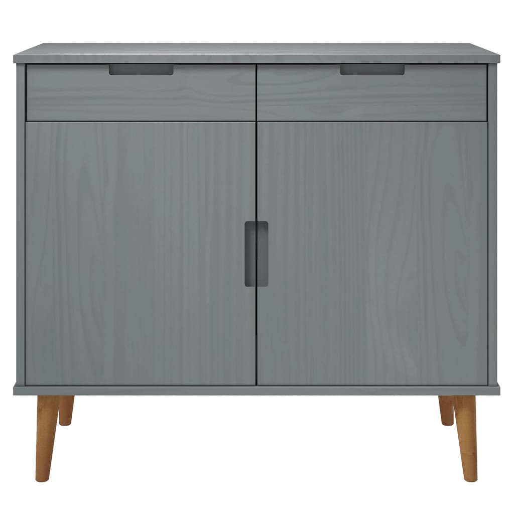 Buffet MOLDE Gris 90x40x80 cm Bois massif de pin