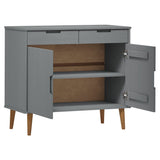 Buffet MOLDE Gris 90x40x80 cm Bois massif de pin