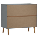 Buffet MOLDE Gris 90x40x80 cm Bois massif de pin