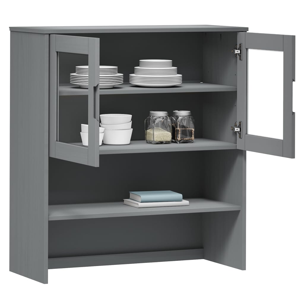 Dessus de buffet MOLDE Gris 90x35x100 cm Bois massif de pin