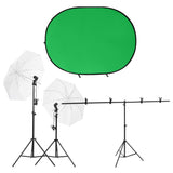 Photo studio kit with lighting and background screen