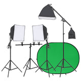 Photo studio kit with lighting and background screen