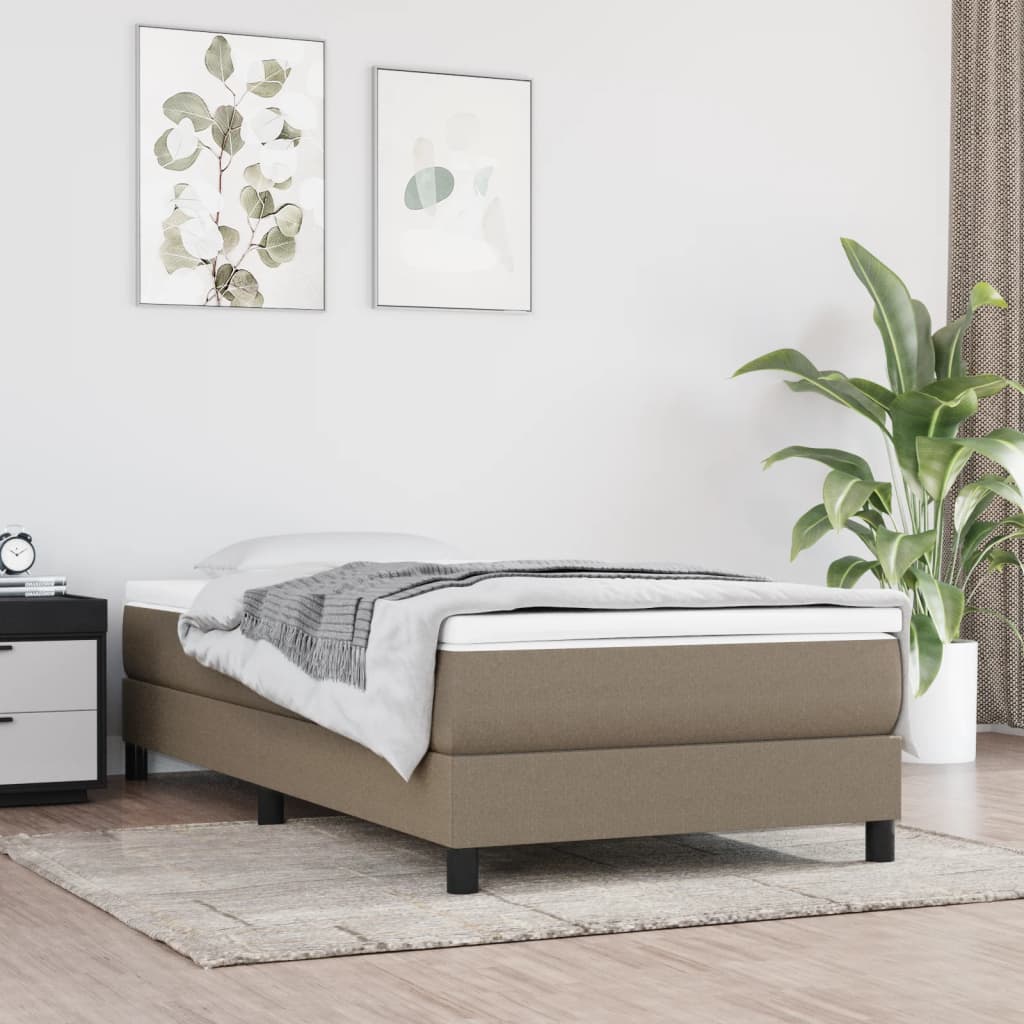 Sommier à lattes de lit avec matelas Taupe 80x200 cm Tissu