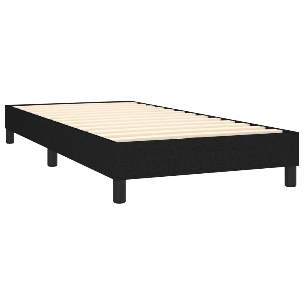 Slatted bed base with mattress Black 90x190 cm Fabric