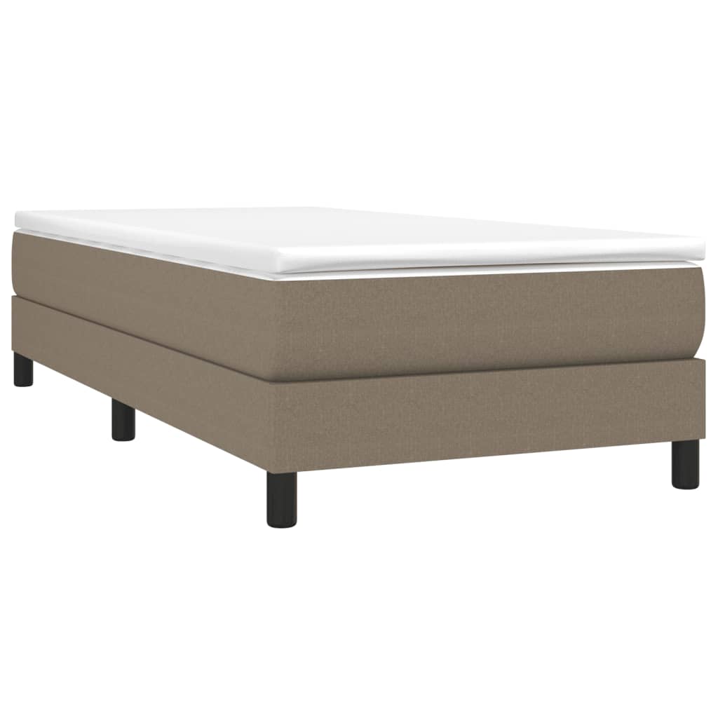 Slatted bed base with mattress Taupe 90x190 cm Fabric