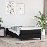 Slatted bed base with mattress Black 90x200 cm Fabric