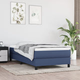 Slatted bed base with mattress Blue 90x200 cm Fabric