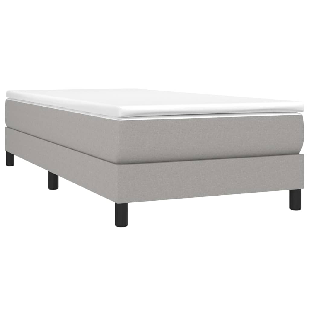 Sommier à lattes de lit avec matelas Gris clair 100x200cm Tissu