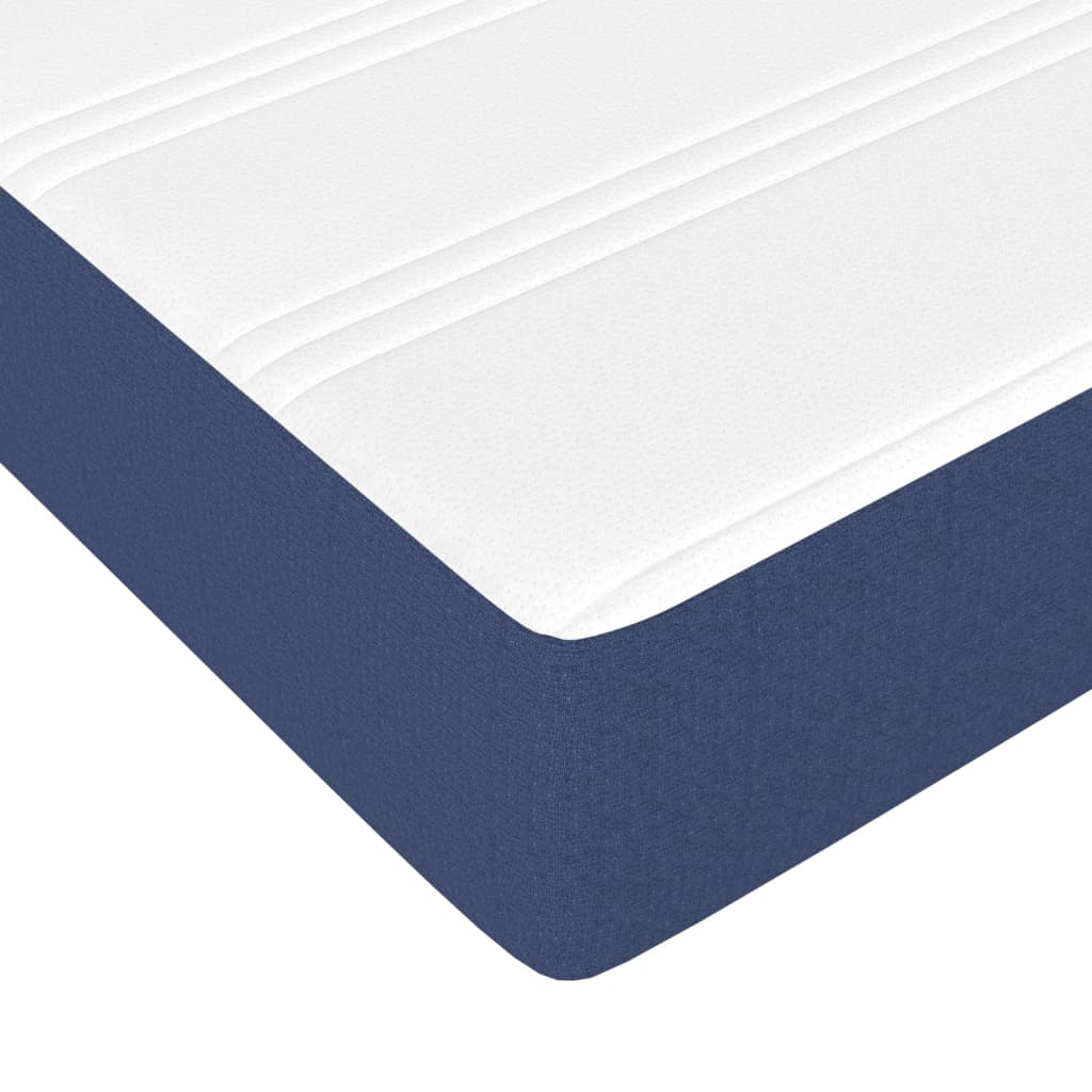 Slatted bed base with mattress Blue 100x200 cm Fabric