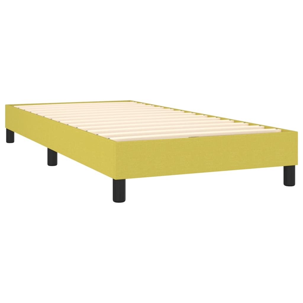 Slatted bed base with mattress Green 100x200 cm Fabric