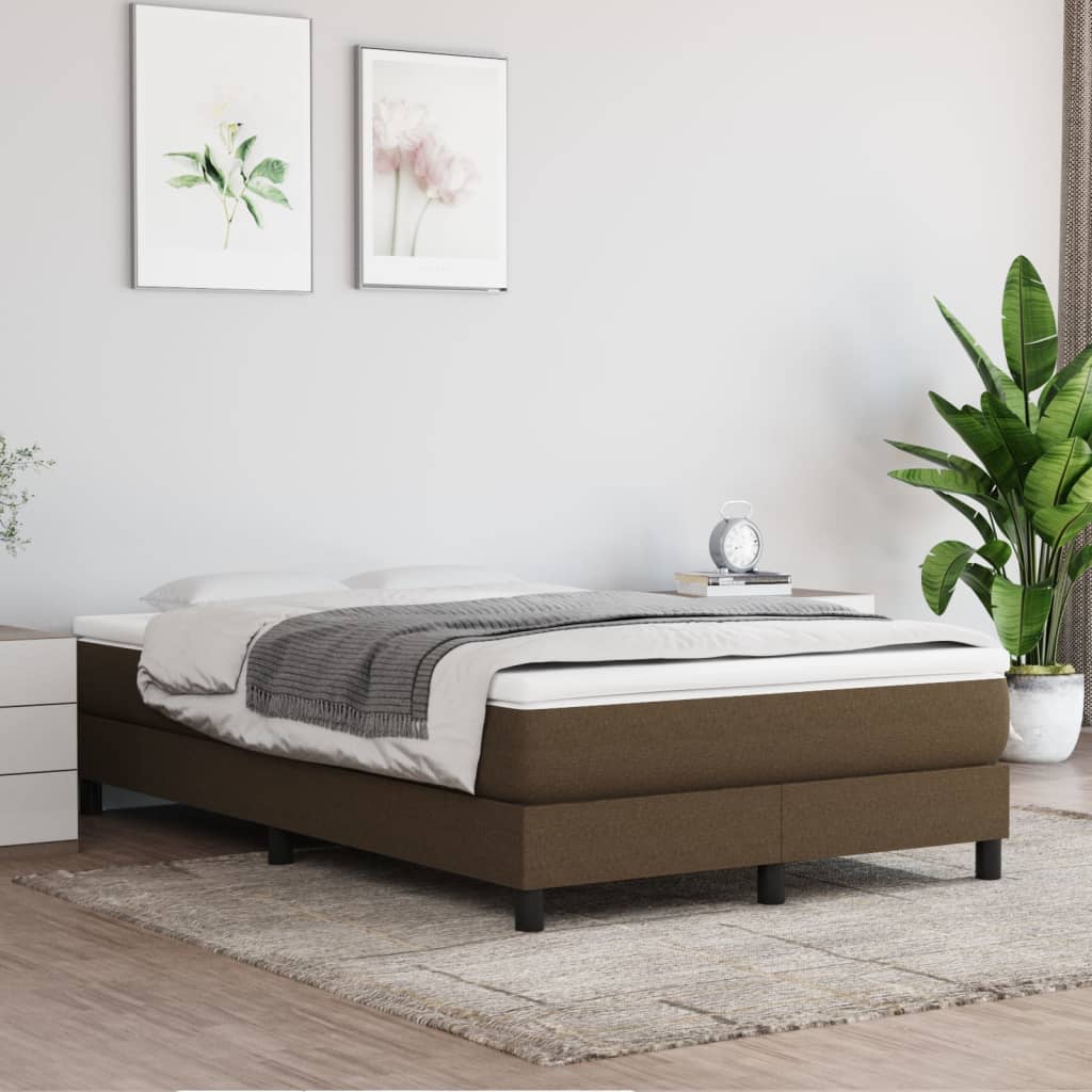 Slatted bed base with mattress Dark brown 120x200 cm