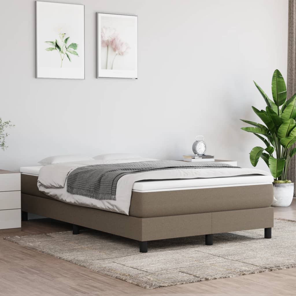 Sommier à lattes de lit avec matelas Taupe 120x200 cm Tissu