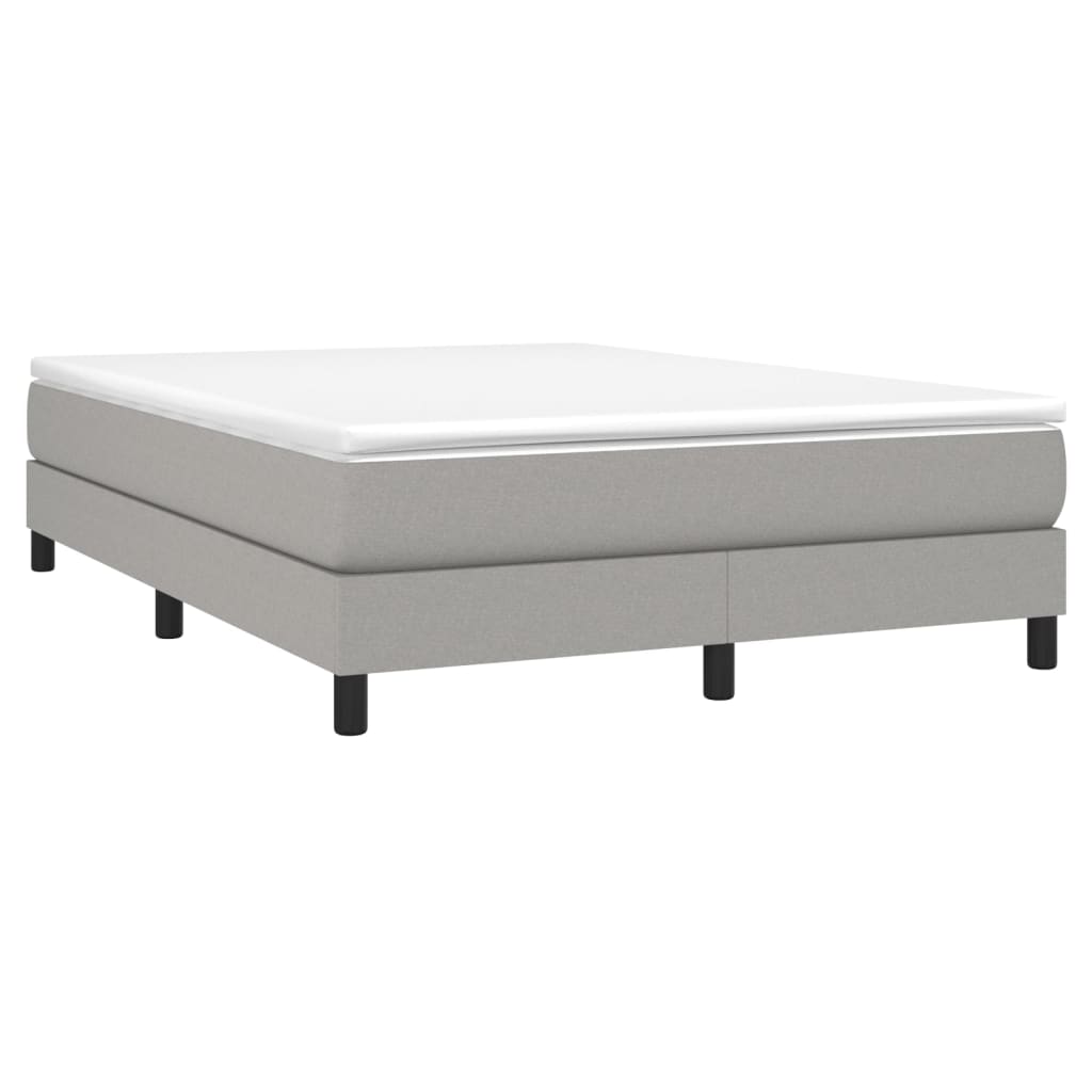 Sommier à lattes de lit avec matelas Gris clair 140x190cm Tissu