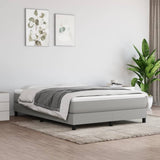 Slatted bed base with mattress Light grey 140x190cm Fabric