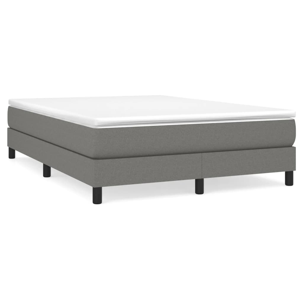 Sommier à lattes de lit avec matelas Gris foncé 140x190cm Tissu