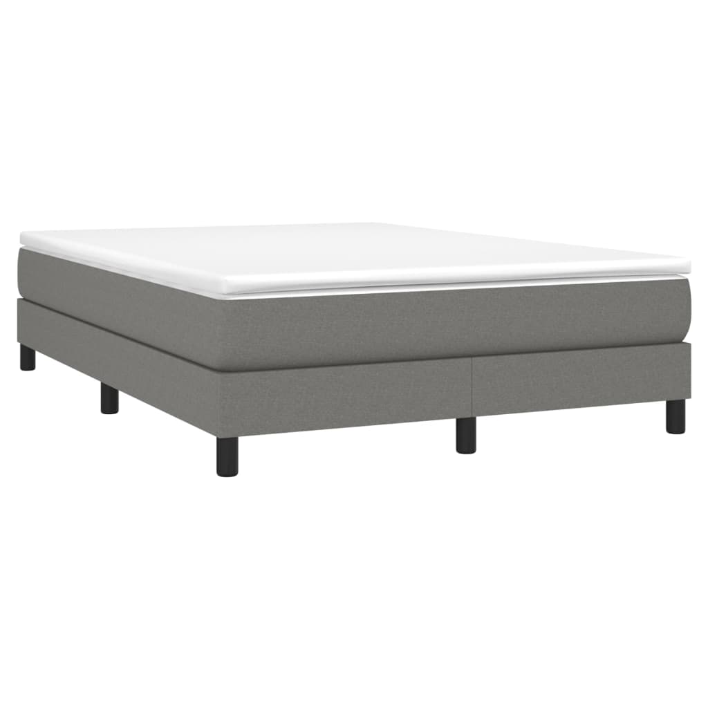 Sommier à lattes de lit avec matelas Gris foncé 140x190cm Tissu