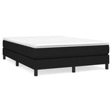 Slatted bed base with mattress Black 140x190 cm Fabric