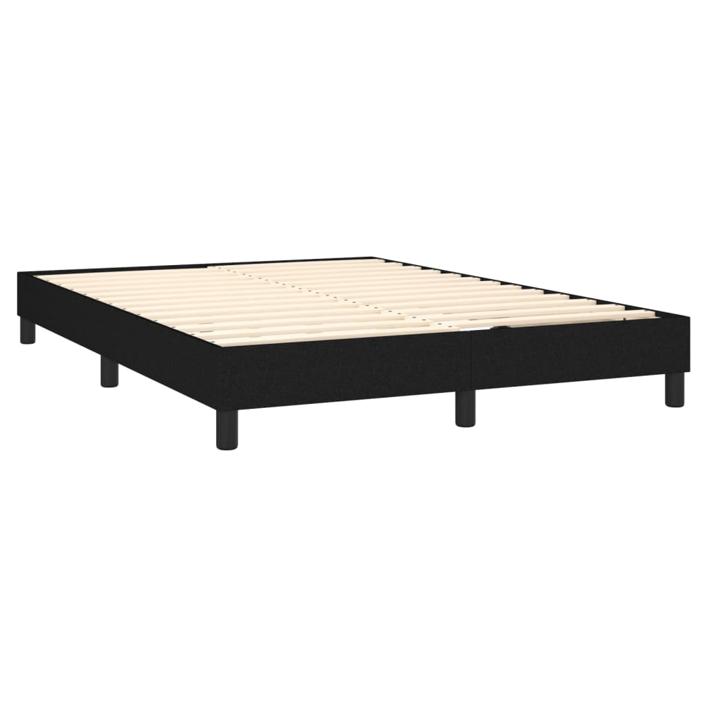 Sommier à lattes de lit avec matelas Noir 140x190 cm Tissu