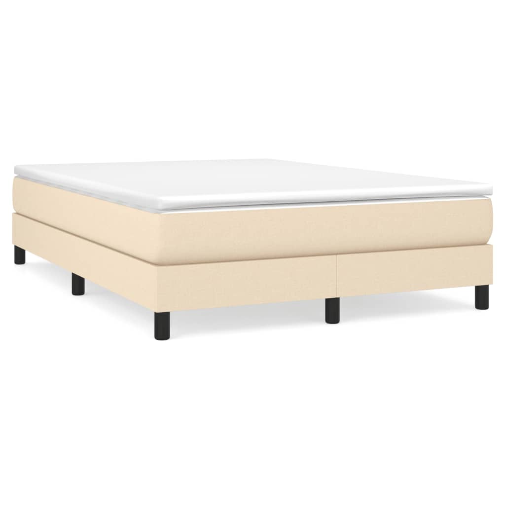 Sommier à lattes de lit avec matelas Crème 140x190 cm Tissu