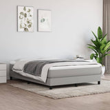 Slatted bed base with mattress Light grey 140x200cm Fabric