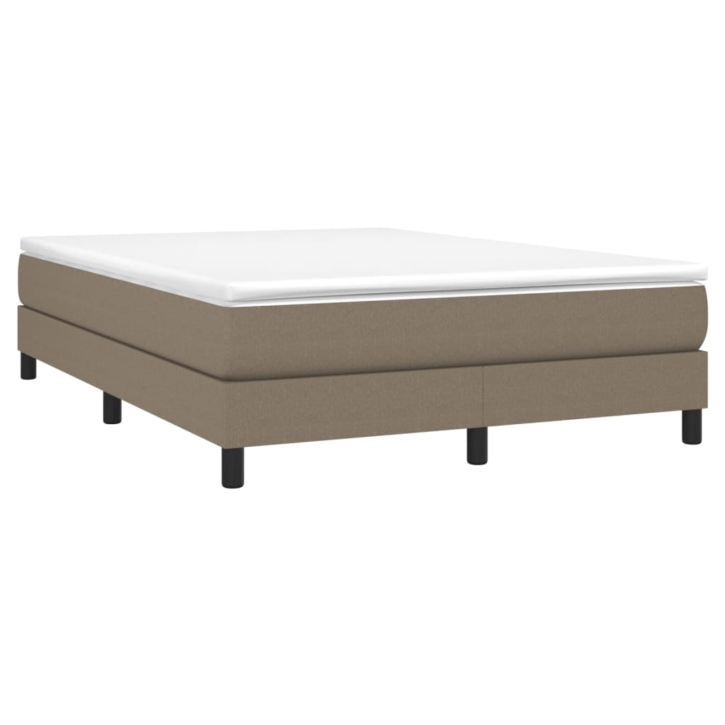 Sommier à lattes de lit avec matelas Taupe 140x200 cm Tissu