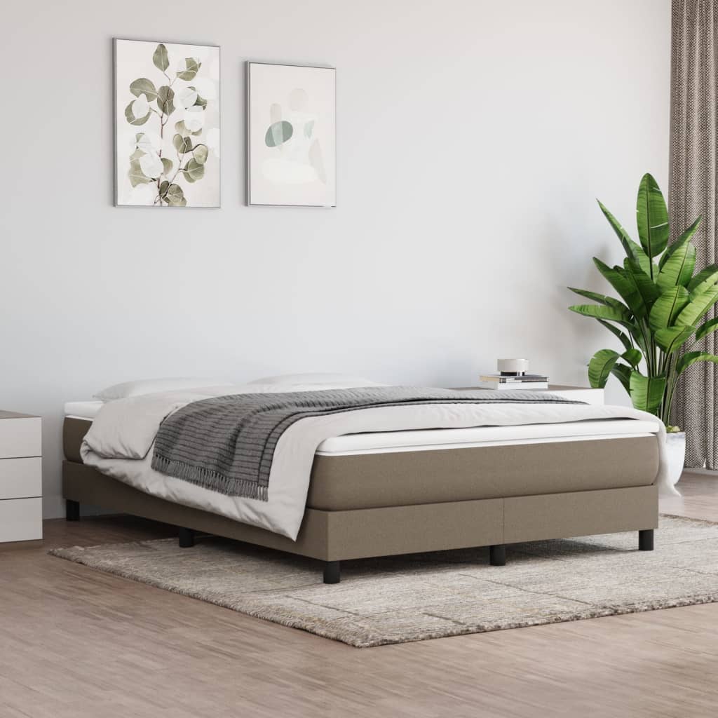 Sommier à lattes de lit avec matelas Taupe 140x200 cm Tissu